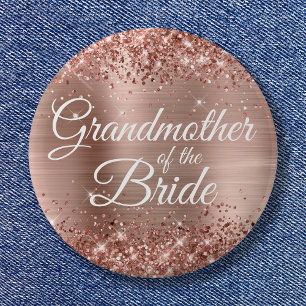 Mormor på Bride Glittery Ro Gold Foil Knapp