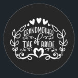Mormor på Bride Tees Bröllop-årsdagen Runt Klistermärke<br><div class="desc">Mormor på Bride Tees Bröllop-årsdagen</div>