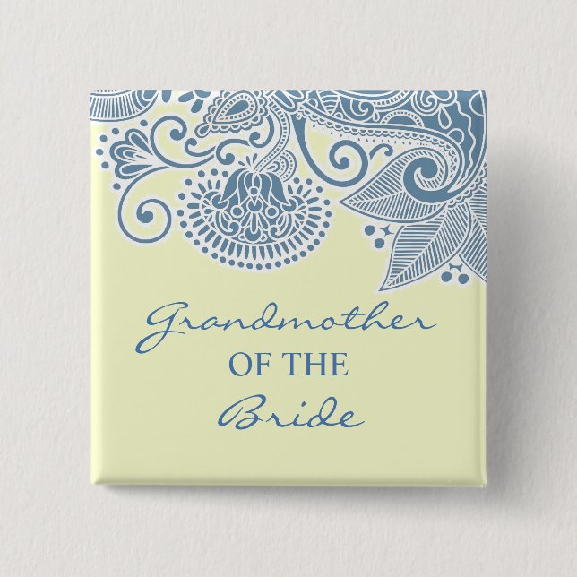 Mormor på Bride Victorian Bröllop Button Knapp (Framsida)