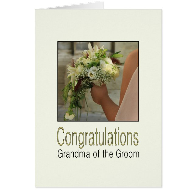 Mormor på bröllop grattisar hälsningskort (Framsidan)