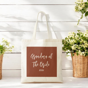 Mormor på bruden terracotta Brown Tote Bag Tygkasse