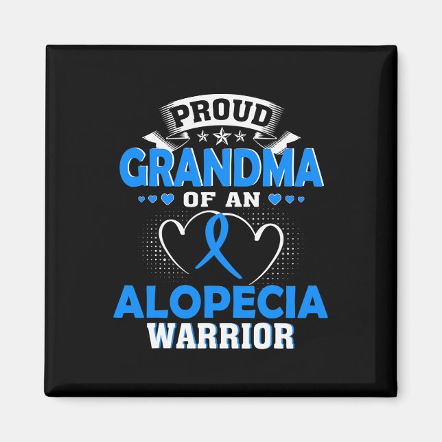 Mormor på en Alopecia Warrior Magnet (Framsidan)