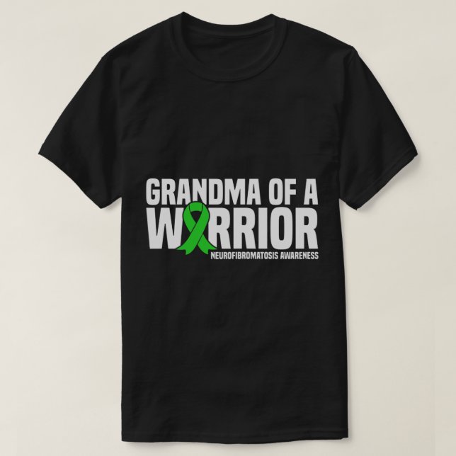Mormor på en Warrior NF1 Neurofibromatosis Awarene T Shirt (Design framsida)