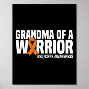 Mormor på en Warrior Orange Ribbon Rsdcrps Awarene Poster