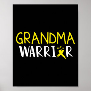 Mormor på en "Warrior Tee Child Cancer Awarenes" Poster