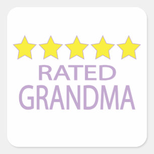 Mormor på fem stjärnor fyrkantigt klistermärke