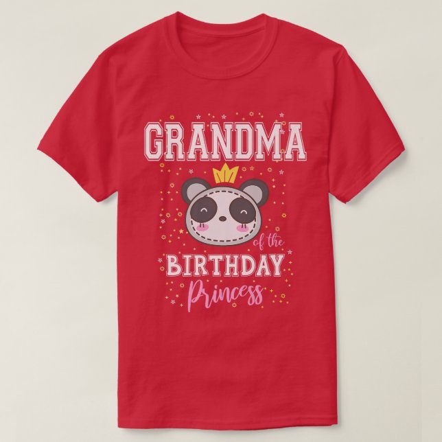 Mormor på födelsedagspprinsessan Cute Panda Bear B T Shirt (Design framsida)