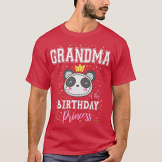 Mormor på födelsedagspprinsessan Cute Panda Bear B T Shirt