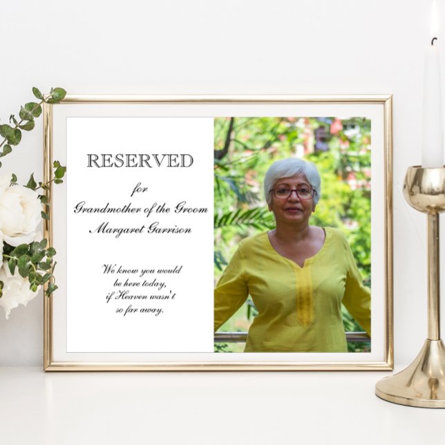 Mormor på Groom Photo Memorial Seat Bröllop Poster (Skapare uppladdad)
