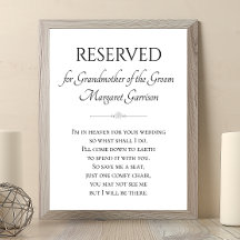 Mormor på Groom Spara a Seat Memorial Bröllop