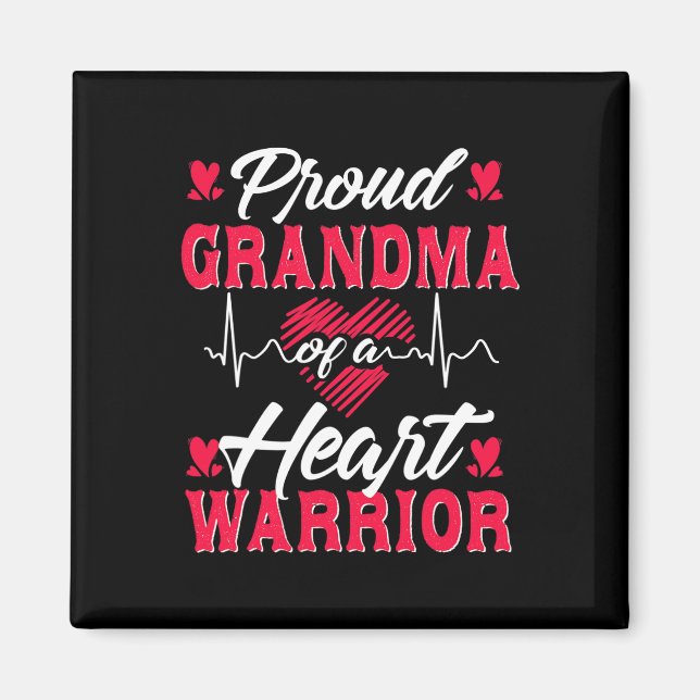 Mormor på hjärt- och kärlhjärt magnet (Framsidan)