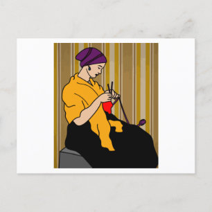 Mormor på Knitting Hobby Crocheting Vykort