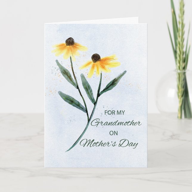 Mormor på mors dag Två konblommor Kort (Framsida)