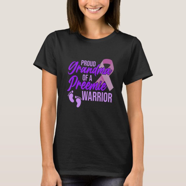 Mormor på Preemie Warrior Prematour Awareness G T Shirt (Framsida)