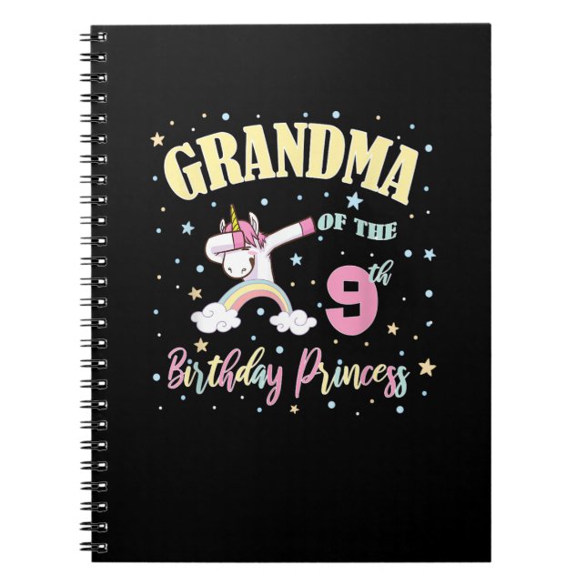 Mormor på prinsessan Unicorn 9 Yea Anteckningsbok (Framsidan)