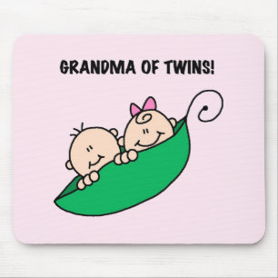 Mormor på Twillingar Ärter i Pod Tshirts och Gifts Musmatta
