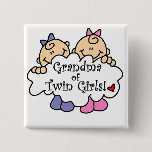 Mormor på Twin Girls Tshirts och Gifts Knapp