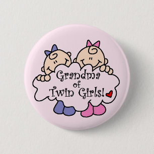 Mormor på Twin Girls Tshirts och Gifts Knapp