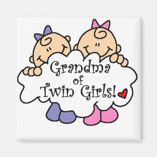 Mormor på Twin Girls Tshirts och Gifts Magnet