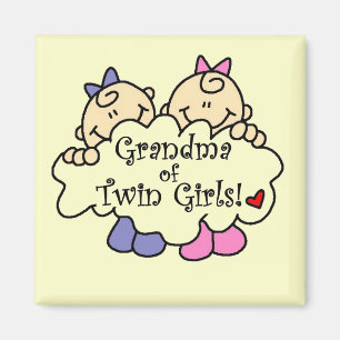 Mormor på Twin Girls Tshirts och Gifts Magnet
