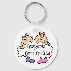 Mormor på Twin Girls Tshirts och Gifts Nyckelring