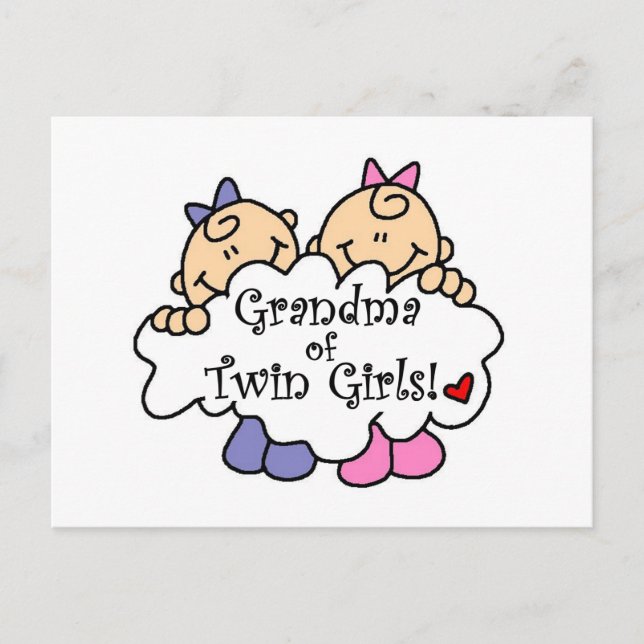 Mormor på Twin Girls Tshirts och Gifts Vykort (Framsida)