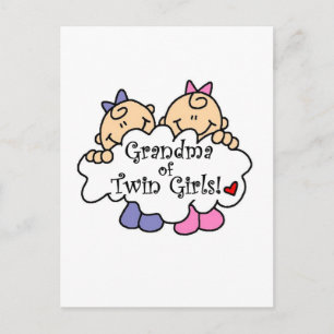 Mormor på Twin Girls Tshirts och Gifts Vykort