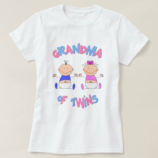 Mormor på Twin Spädbarn T-shirt (Design framsida)