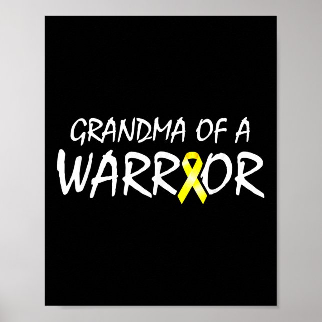 Mormor på Warrior Childancy Cancer Awareness Ri Poster (Framsidan)