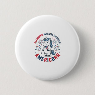 Mormor Patriotisk Amerikansk Enhörning T-Shirt Des Knapp