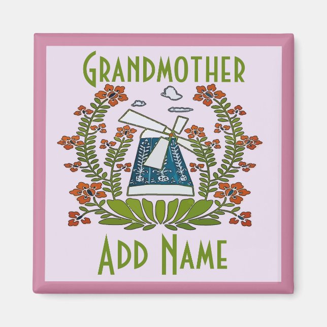 Mormor, Pennsylvania Dutch, Kvarn Magnet (Framsidan)