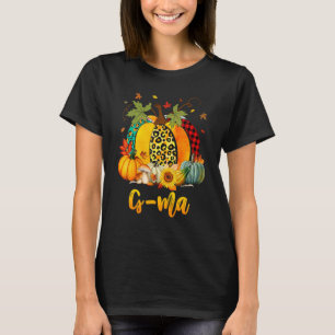 Mormor Pumpkin Leopard Plaid Tacksägelse Familj Ma T Shirt