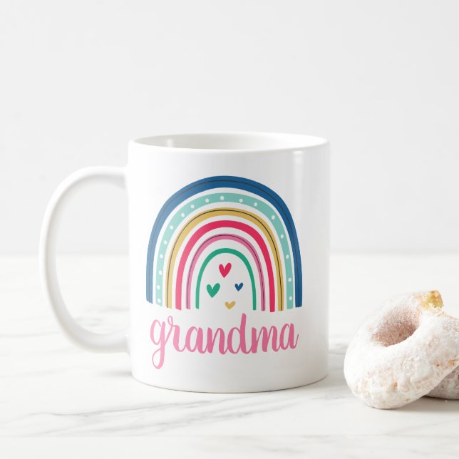 Mormor regnbåge kaffemugg (Med munk)