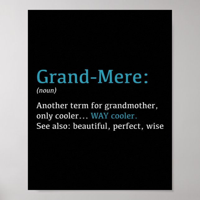 Mormor_ Rollig Definition Substantiv - En annan te Poster (Framsidan)