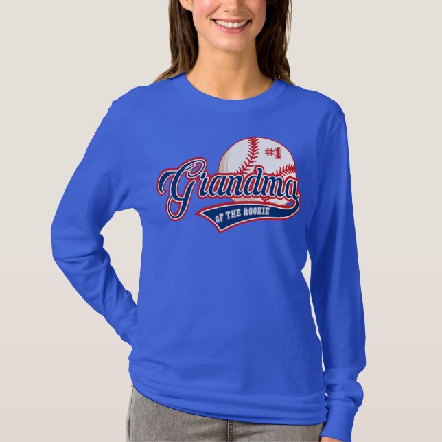 Mormor Rookie år 1:a födelsedag Baseball T Shirt (Framsida)