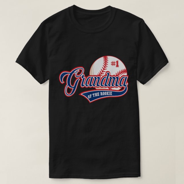 Mormor Rookie från år 1:a födelsedagen Baseball Th T Shirt (Design framsida)