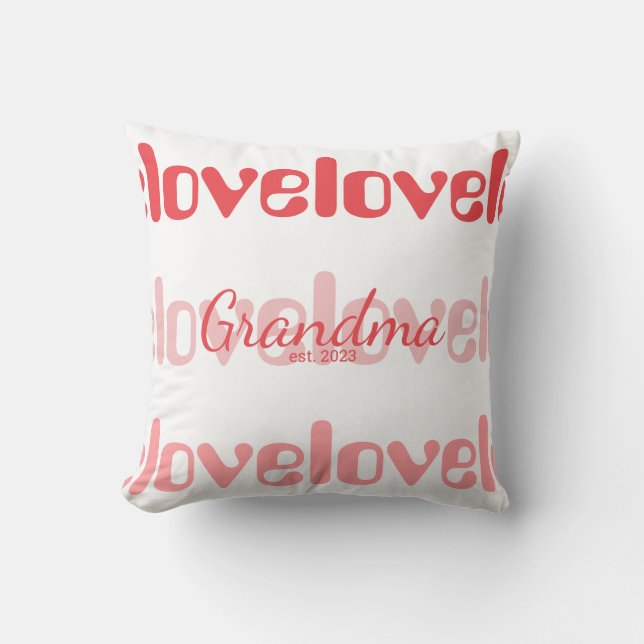 Mormor Rosa Röd Typografi Kudde (Framsida)