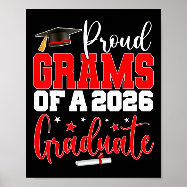 Mormor Senior 2026 Stolta Mormor Till En Utexamine Poster (Framsidan)