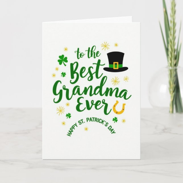 Mormor Shamrock Mönsterkort Kort (Framsida)