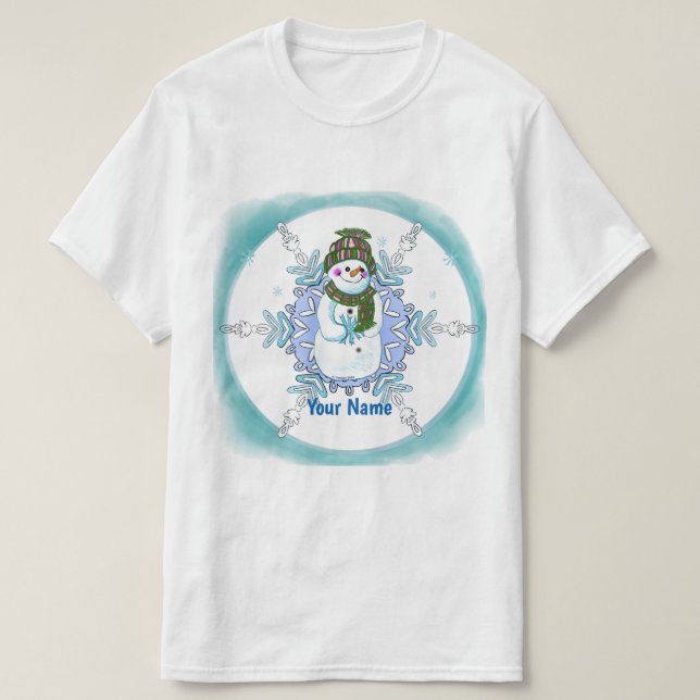Mormor Snöflinga Snömannen T-Shirt (Design framsida)