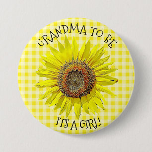 Mormor som är, DESS en FLICKAsolrosbaby shower Knapp