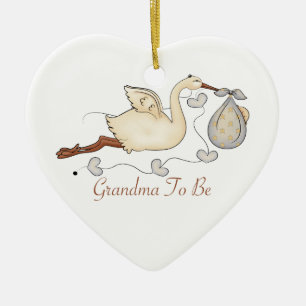 Mormor som är julgransprydnad keramik