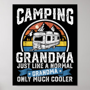 Mormor som campar Rolig Camper Rv Retro Utomhus Kv Poster