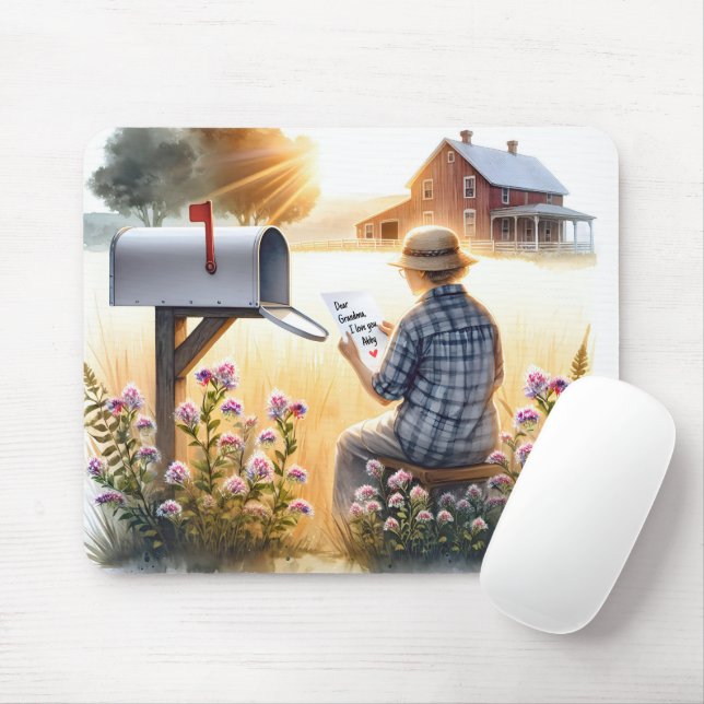 Mormor som läser Brev från morbarn Musmatta (Med mus)