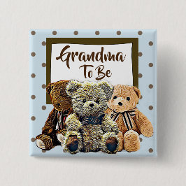 Mormor som ska vara Nalle Baby Shower Knapp