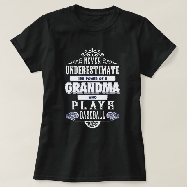 Mormor som spelar baseboll t shirt (Design framsida)