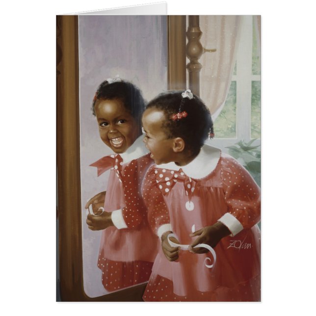 Mormor spegel hälsningskort (Framsidan)