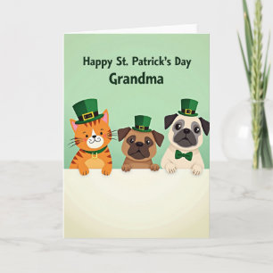 Mormor St Patricks Day Djurkort Kort