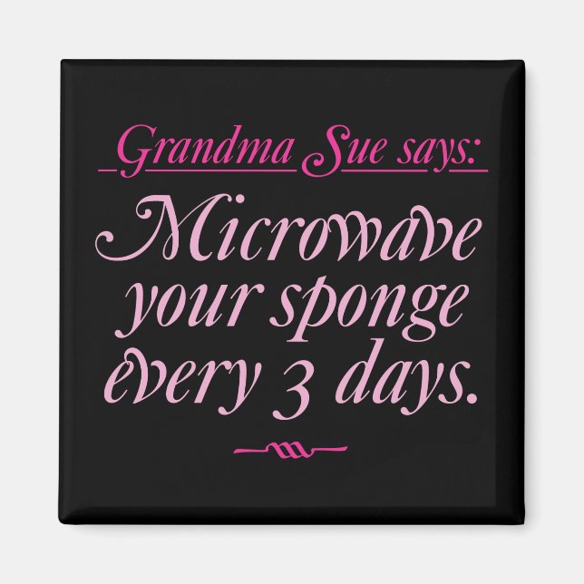 Mormor Sue säger mikrovågsmagnet Magnet (Framsidan)