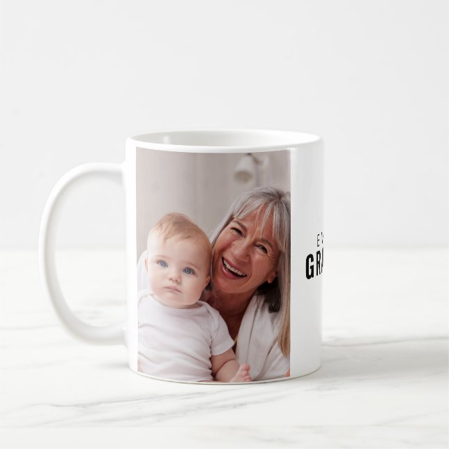 Mormor Svart Vitt 2 Foto Kaffemugg (Vänster)